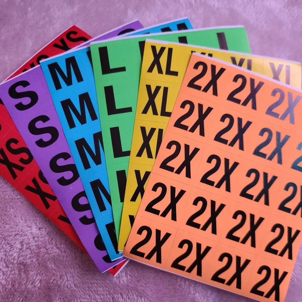 240 Color Coded Clothing Label Stickers 1